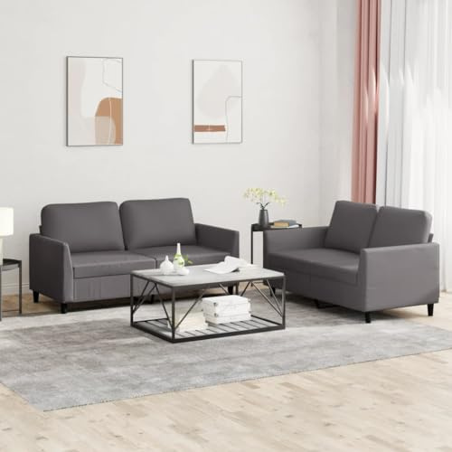 WEMYUFURN Langlebige Kunstleder Sofagarnitur mit robustem Gestell – Schmutzabweisendes Sofa für Wohnzimmer, Bequeme Polsterung und luxuriöses Design