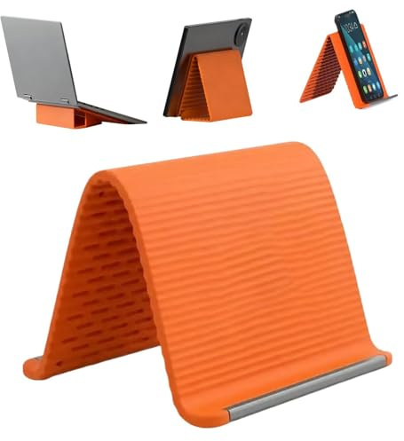 Wcudoi Portable Foldable Silicone Phone Holder | Adjustable Anti-Slip Desktop Mount For Phone Tablet Laptop, Portable Ergonomic Holder | Bendable Freely Into Any Shape