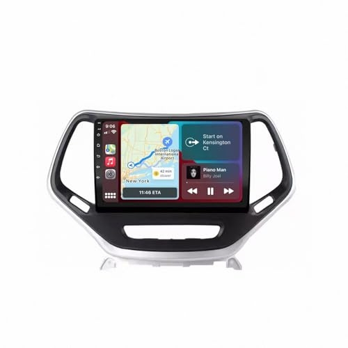 Auto-Navigationssystem für Jeep Cherokee 2014-2017 Android 15 9 Zoll Car Radio mit Bluetooth GPS WiFi Fm UBS Für, 8 Core 6G+128G
