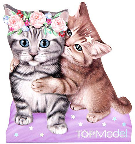 Depesche 10539 TOPModel - Notizblock Kitty & Doggy, Block mit 60 linierten Notizzetteln in Hunde- und Katzenform, sortiert