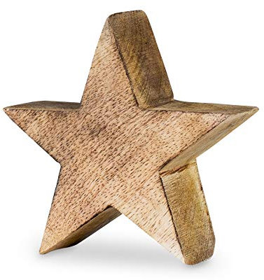 levandeo Stern Holzstern Mango 10cm Mangoholz Braun Natur Dekoration Tischdeko Holzdeko Unikat