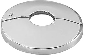 tecuro Scharnierrosette Ø 49 mm x Ø 88 mm x 12 mm - Messing verchromt für die saubere Verkleidung von Leitungsrohren oder Bodenbelag