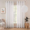 MIULEE Cortinas Translucidas Poliéster Lino con Ojales Visillos de Dormitorio Moderno Ventana Salon Habitacion Cuarto Dormitorio Comedor Cocina 140 x 160 cm Blanco Puro