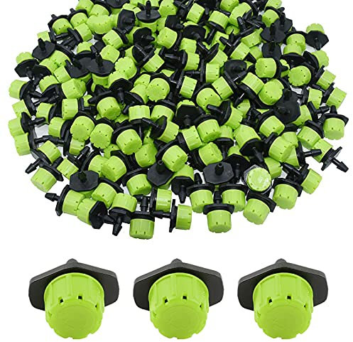 VINFUTUR 100pcs Goteros Riego Ajustables Accesorios Goteo Cabezas de 8 Agujeros Aspersores para Goteo Sistema Irrigación Jardín Huerto Patio Césped