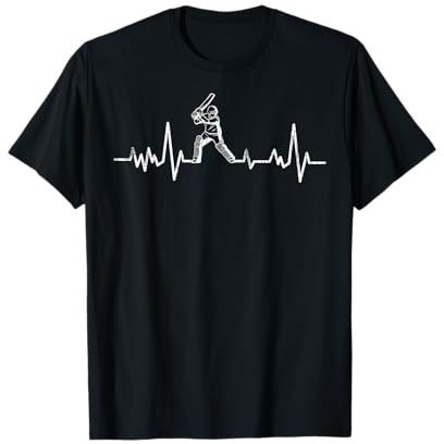 Cricket Funny Heartbeat Graphic For Player T-Shirt