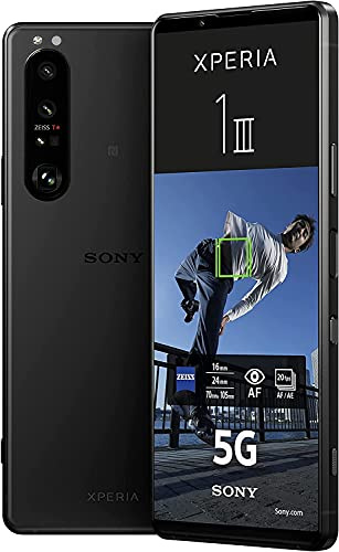 Sony Xperia 1 III 5G Smartphone (16,5 cm, 4K HDR OLED Display, Triple-Kamera System, Android 12 SIM free, 12 GB RAM, 256 GB Speicher, 24+6 Monate Herstellergarantie) [Amazon Exklusiv] Schwarz