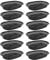 Alipis Plastic Food Baskets: 12 PCS Black Oval Fast Food Basket - 23.5x15 .0x3.5cm Reusable Serving Tray - Hot Dog Trays for Home Restaurant BBQ Party Picnic Burgers Sandwiches Fries