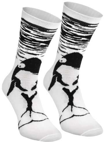 Rainbow Socks - Unisex Damen Herren - Schwarz-Weisse Socken Mit Mustern – Für Damen Und Herren – Schwarz-Weisse Tiere –1 Paar - ORCA - 36-40