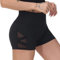 romansong Damen Mesh Kurze Leggings Yoga Hose mit Tasche Nicht Durchsichtig Hohe Taille Bauchkontrolle Hotpants - Schwarz - X-Groß