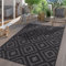 TT Home In-& Outdoor Teppich Wetterfest Balkon Küche Wohnzimmer Boho Skandi Design, Farbe: Dunkelgrau 2, Größe:240x340 cm