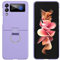 Topme Cover per Samsung Galaxy Z Flip4 5G 6.7 Inches Custodia Case, Custodia Rigida per PC con Anello.Viola Chiaro