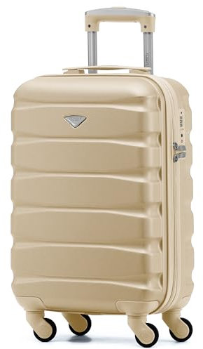 Flight Knight Leichte 4-Rad-ABS-Hartschalenkoffer Handgepack, zugelassen fur uber 100 Fluggesellschaften, darunter British Airways, easyJet, Jet2 und Wizz, 55 x 35 x 20 cm