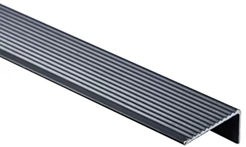 DOZRAN Übergangsprofil Abdeckleisten Schwarzer Stufenkantenstreifen Aus Aluminium, L-Bodenkantenleiste für Türen/Treppen/Vinylböden, Breite 4 cm × Höhe 2 cm (Size : 90cm/35.4 inch)
