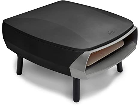 Witt Etna Rotante Pizzaofen für italienische Pizza oder Flammkuchen, Pizzastein rotierend, Aluminium-Gehäuse, skandinavisches Design, Pizzastein Ø 40,5 cm, Farbe Black