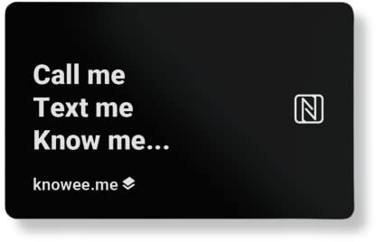 KNOW.EE Digitale Visitenkarte | NFC Smart Networking Karte + QR-Code | Tippen zum Teilen | Kompatibel mit iOS & Android (schwarz)