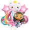 Geburtstag Luftballons Mädchen,Folienballon Rosa 4 Jahre Mädchen,Luftballon Katze Party Dekoration,Geburtstagsdeko Mädchen 4 Jahr