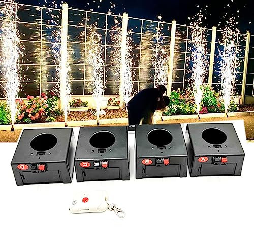 1 Controllo 4 Suggerimenti Matrimonio Wireless Fontana fredda Mini Fuochi d'artificio Macchina riutilizzabile Telecomando per interni Fuochi d'artificio