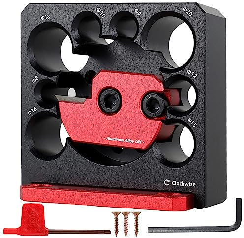 JTWEB 6Pcs Dowel Maker Jig Kit, Metric 8mm to 20mm Adjustable Dowel Maker with Carbide Blade Electric Drill Milling Dowel Round Rod Auxiliary Tool for Wooden Rods Sticks Woodworking