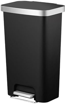 PROREGAL Funktionale Treteimer aus Kunststoff mit Soft-Close-Deckel | 45 Liter, HxBxT 65,2x41x29,7cm | Schwarz