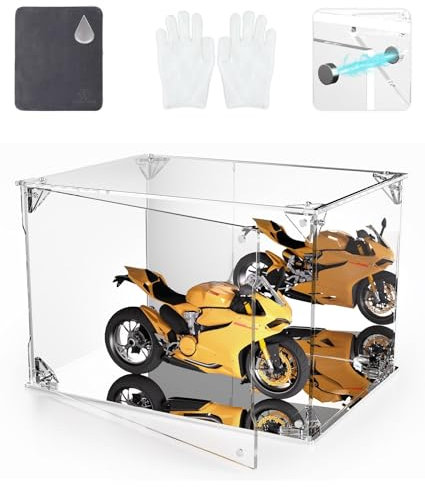 COOLTAKU Acryl-Vitrine, verspiegelte Rückseite und Boden, UV-geschützt, Haustür mit Magnetschnalle, Displaybox, staubdichte Vitrine für Figuren, Sammlungen, Modelle, Spielzeug (30 x 20 x 20 cm)
