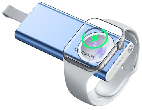 EOIWUY Compatible with Apple Watch Charger, Fast Wireless Magnetic Travel Charger Portable 1400mAh Power Bank with 4 LED Indicators & Lanyard Compatible with iWatch Series Ultra/9/8/7/6/SE/5/4/3/2