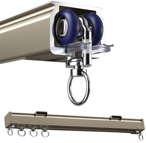 Binario Per Tende Pesanti, Binari Per Tende Scorrevole A Soffitto E Parete In Alluminio, Con Rullo Aggiornati E Montaggio Kit, Per Divisorio, Finestre, Bastoni Tenda Da Doccia