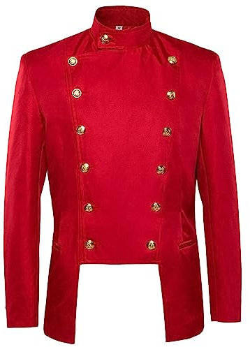 Steampunk Herren Vintage Jacke Viktorianischen Gothic Frack Viking Gothic Gehrock Uniform Mittelalter Renaissance Steampunk Jacke Piraten Party Piraten Vampir Cosplay