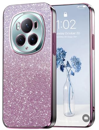 PanXCase Glitter Cover per Honor Magic6 Pro/Honor Magic 6 Pro | Custodia Trasparente con Brillantini, Case Design Bling per Ragazze/Donne, Elegante, Ultra Sottile, Antiurto, Pink