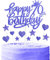Nightfall 70th Birthday Cake Cupcake Topper, Blue Glitter Cake Toppers for Cake, Royal Blue Happy 70th Birthday Cake Topper,Blue Cake Cupcake Topper for Girls Boys Women Men Birthday Cake Decorations