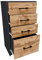 MATKAM Kommode mit Schubladen - Schrank mit 4 Drawers - geräumige Komode - solide Schubladenschrank H:85 B:45 T:35 cm - Kommode Schlafzimmer, Wohnzimmer und Flur Möbel - Grau-Wotan Eiche