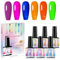 Gel Nagellack Set - 6 Farben Crystal Transparent Gel Lack Kit - Blau Rosa Orange Grün Lila Soak Off UV Nagellack - Gel Maniküre und Nagelkunst DIY zu Hause 7.5ML