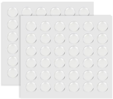 72pcs Glass Table Top Bumpers 15mm Self Adhesive Bumpers Pads Silicone Dots, Sticky Feet for Glass Top, Glass Table Top Spacer, Sticky Suction Pads, Round Stopper Dots for Drawer Cabinet Doors,