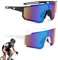 Thoquene 2 Stück UV400 Fahrrad Sonnenbrille Herren, Winddicht Schnelle Brille Rave