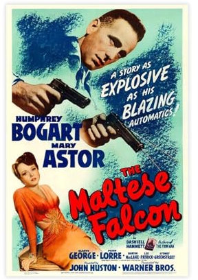 biegzc Filmposter The Maltese Falke 1941, Leinwand-Poster, Schlafzimmer, Dekoration, Landschaft, Büro, Raumdekoration, Geschenk, 30 x 45 cm