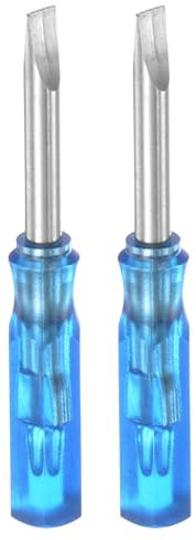 QUARKZMAN 2Pcs Sl3,0 Mini Tournevis Fendu 3mm Tête Plate Magnétique 45mm Longueur pour Petites Réparations d'Appareils, Bleu