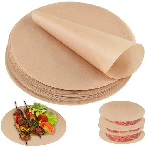 200 Stück Backpapier Rund: Ø 28cm Backpapier Zuschnitte, Hitzebeständig Rundes Backpapier, Dauerbackfolie Rund Für Heißluftfritteuse, Pizza, Ofen, Luftfritteuse, Bratpfanne, Grill, BBQ
