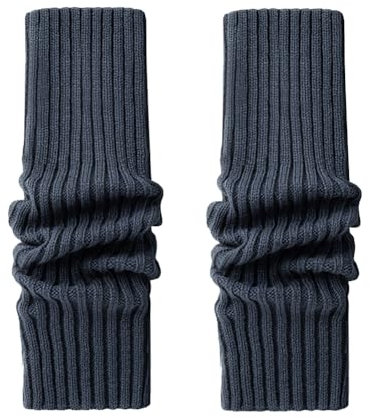 VUCDXOP Damen Langer Beinwärmer Frauen Mädchen Winter Crochet Stricken Stulpen Beinstulpen Beinwärmer Kniestrümpfe Legwarmers Strümpfe Overknees, in Einheitsgröße (Dunkelblau)