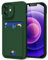 oakxco for iPhone 12 Mini Case with Card Holder, Cute Silicone Wallet Phone Case with Credit Card Slot, Soft Rubber Thin Slim Purse for Women Men with Shockproof Camera Cover Protection, Dark Green