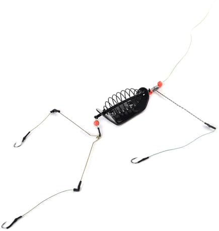 20-100g Fishing Baits Cage Steel Wire 3 Line Hook Spring Fishing Feeder with Holder Baits Cage Carp Fishing Accessories