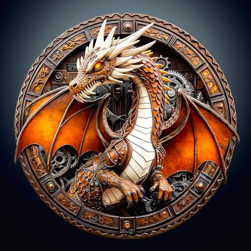3D Holzpuzzle für Erwachsene, 300 Teile Holzpuzzle Tiere für Erwachsene Kinder, Einzigartiges Tierform Puzzle, 3D Mechanischer Drache-2 Unregelmäßige und einzigartige Rätsel(L-34 * 33.9cm)