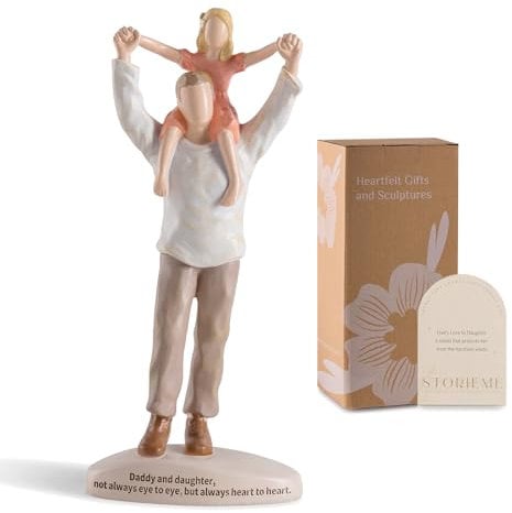 Storieme Dad Birthday Gifts from Daughter: Best Father's Day Valentines Christmas Daughter Presents for Dads - Dad and Daughters Ornament Statue Home Office Decoration