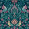 Peacock Themed Damask Style Textured Vinyl Bold Coloured Wallpaper in Navy Blue/Pink Perfect for Feature Walls Living Rooms Bedroom Decoration Grandeco A67801