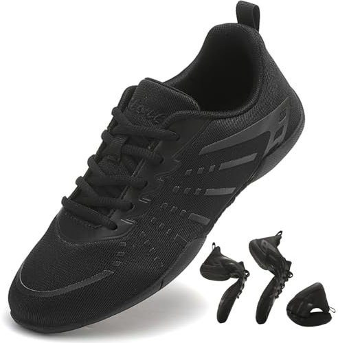 Kvwqoty Cheerleader Schuhe Kinder Cheerleading Gymnastik Training Sneaker Mädchen Damen Flexibel Cheer-Schuhe Tanzschuhe Leicht Jazz Yoga Walkingschuhe Jugend Damen Schwarz 36