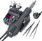 WEP 8858-V Kit stazione saldante aria calda con dimensioni compatte per portaugello integrato 3 ugelli 2 pinzette temperatura e portata d'aria regolabili programma PID conversione °C/°F (EU Plug)