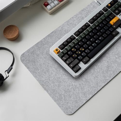 Surwin Tapis de Souris Gamer XXL, Grand sous Main Bureau pour Clavier et Souris, Feutre Mouse Pad pour Gaming avec Bords Surpiqués et Base en Antidérapante (Gris,800x400mm)
