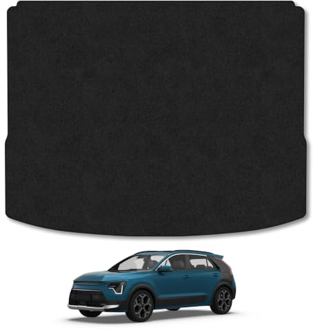 Fits Kia Niro (2022+) Carpet Boot Mat | Black Edge Trim Tailored Fit Boot Liner Full Coverage Protection Accessories Easy Clean Anti Slip Made in the UK