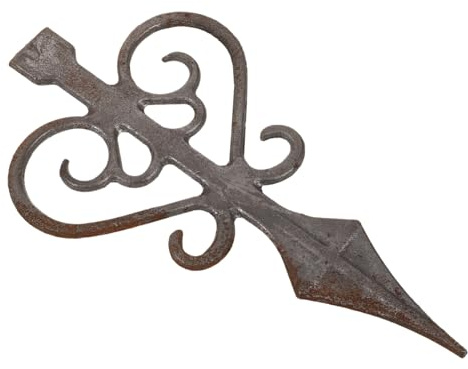 HOLIDYOYO Decorative Cast Iron Fence Topper Finial for Outdoor Gates and Posts Weldable Pointed Fence Post Cap Resistant Garden Ornament Enhancing Security and Privacy