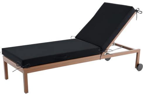 Aocase Sonnenliege Auflage, Deckchair Auflagen, Liegenauflagen für Gartenmöbel Wasserdicht, liegestuhl Auflage Mit Einstellband,für Sonnenliege Gartenmöbel Matratze,Schwarz,203x66x8cm