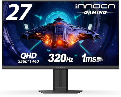 INNOCN - Monitor para juegos de 27 pulgadas 2K QHD 2560 x 1440P 240Hz 320Hz 1ms IPS PC visualización de computadora, HDMI 2.1, DP 1.4, HDR 400, cuidado de ojos, altura/pivote ajustable, montaje VESA