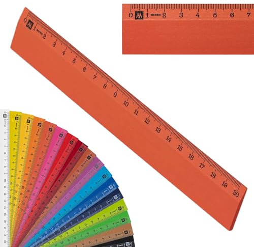Metrie™ Lineal 20 cm – Holzlineal | Orange | Klein & Handlich | Für Grundschule, Schule & Büro, Zeichnen, Handwerker, DIY | Hergestellt In Der EU | 1 Stück | SCHOLAR